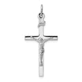 Sterling Silver Platinum-plated INRI Crucifix Pendant, 39 x 18 mm