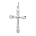 Sterling Silver Platinum-plated INRI Crucifix Pendant, 40 x 23 mm