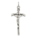 Sterling Silver Antiqued Crucifix Pendant, 38 x 17 mm