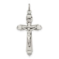 Sterling Silver Antiqued Crucifix Pendant, 34 x 11 mm