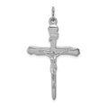 Sterling Silver Platinum-plated Crucifix Pendant, 38 x 22 mm
