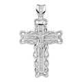 Sterling Silver Rhodium-plated CZ Crucifix Pendant, 83 x 50 mm