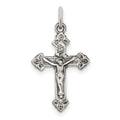 Sterling Silver Antiqued INRI Crucifix Pendant, 22 x 12 mm