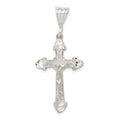 Sterling Silver Diamond-Cut Crucifix Pendant, 43 x 20 mm