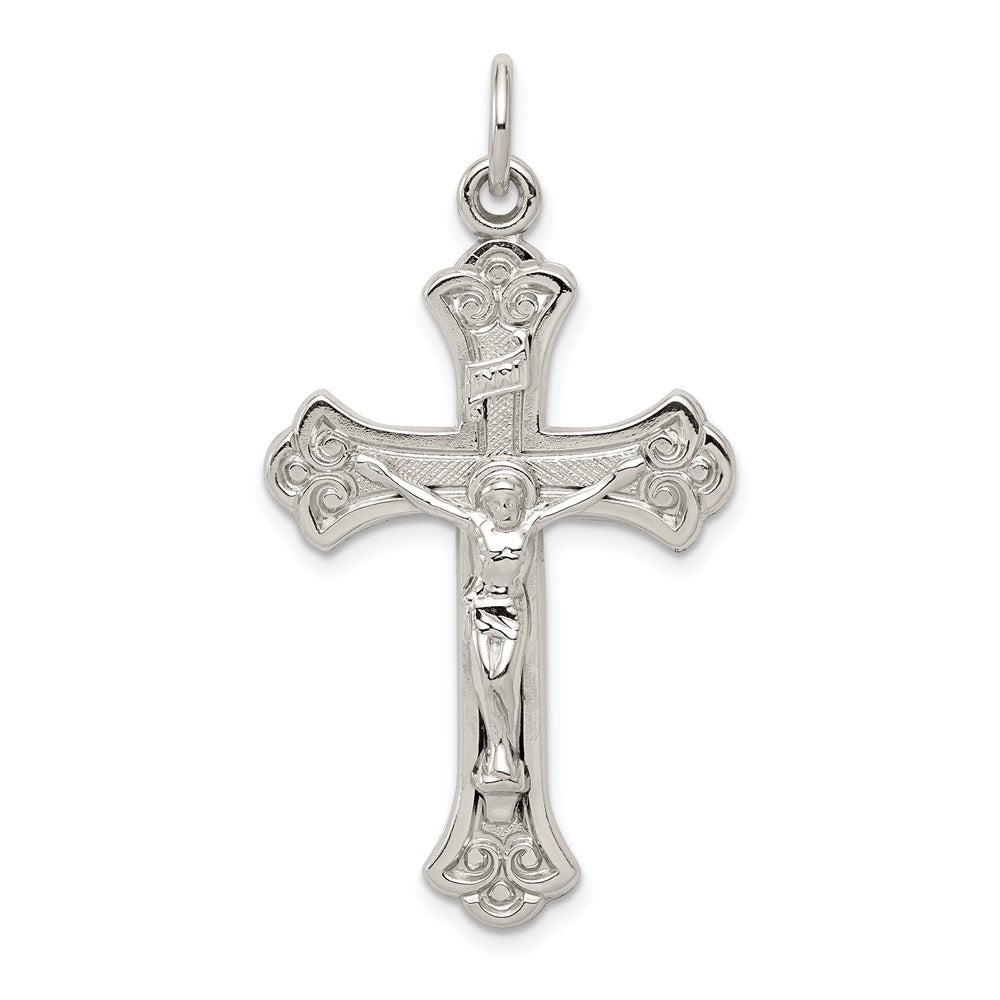 Sterling Silver INRI Crucifix Pendant, 55 x 32 mm