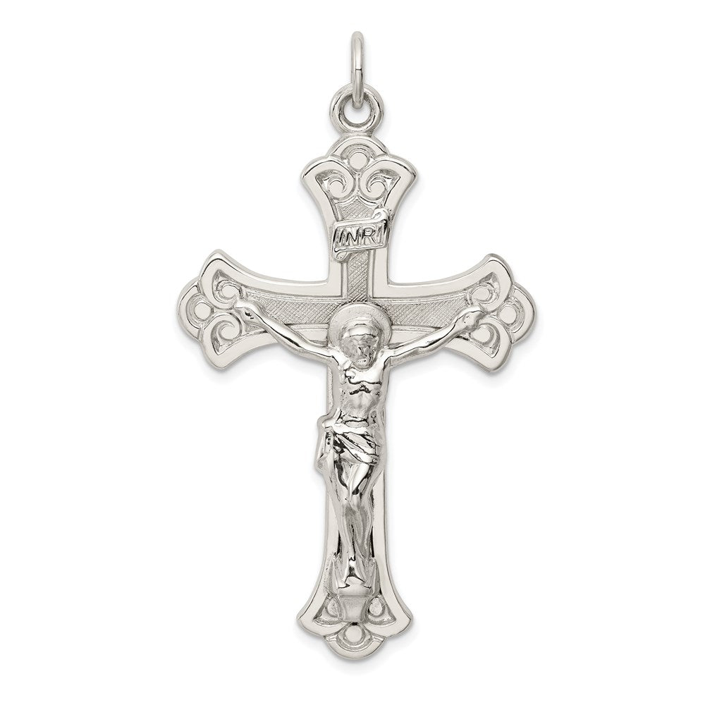 Sterling Silver INRI Crucifix Pendant, 55 x 31 mm