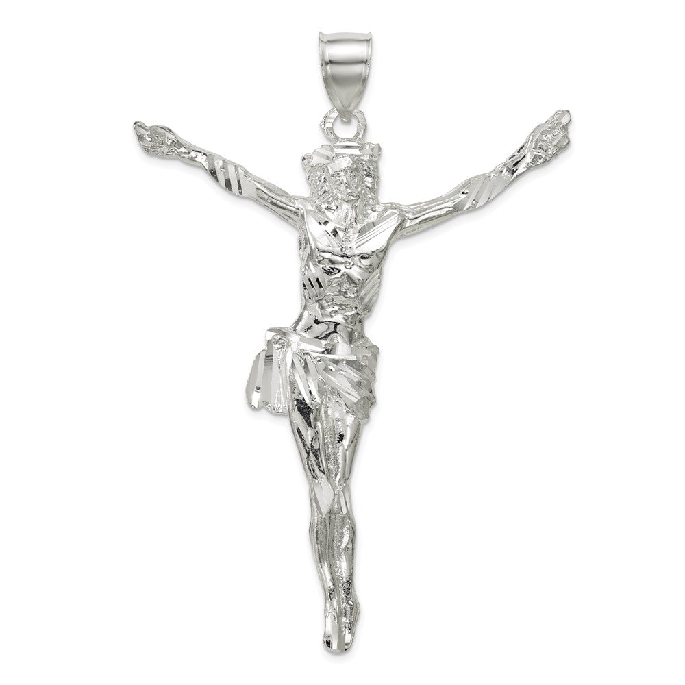 Sterling Silver Corpus (Crucified Christ) Pendant, 86 x 55 mm