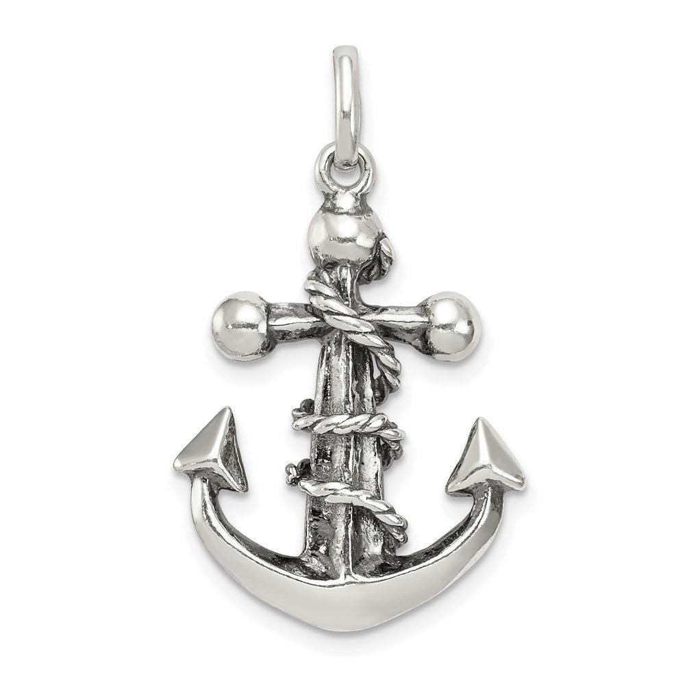 Sterling Silver Antiqued Cross Pendant, 29 x 16 mm