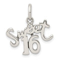 Sterling Silver Sweet 16 Charm, 19 x 18 mm