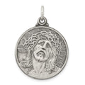 Sterling Silver Antiqued Ecce Homo Medal, 31 x 23 mm