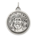 Sterling Silver Antiqued Ecce Homo Medal, 32 x 24 mm