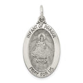 Sterling Silver Antiqued Infant of Prague Medal, 20 x 14 mm