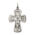 Sterling Silver Antiqued Cross Pendant, 35 x 22 mm, 3.6 g