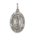 Sterling Silver Antiqued Our Lady of Guadalupe Medal, 24 x 13 mm, 1.73 g