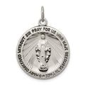 Sterling Silver Antiqued Miraculous Medal, 29 x 22 mm