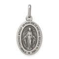 Sterling Silver Antiqued Miraculous Medal, 24 x 12 mm