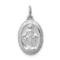 Sterling Silver Platinum-plated Miraculous Medal, 19 x 10 mm, 1.51 g - ID5S9QC34868L7