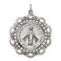 Sterling Silver Antiqued Miraculous Medal, 45 x 35 mm