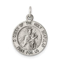 Sterling Silver Antiqued Queen of the Holy Scapular Medal, 22 x 12 mm