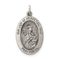 Sterling Silver Antiqued Our Lady of Perpetual Help Oval Medal, 23 x 18 mm