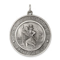 Sterling Silver Antiqued St. Christopher Medal, 41 x 31 mm, 8.75 g