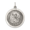 Sterling Silver Antiqued St. Christopher Medal, 32 x 25 mm