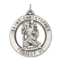 Sterling Silver Antiqued St. Christopher Medal, 41 x 31 mm, 6.85 g