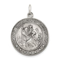 Sterling Silver Antique St. Christopher Medal, 31 x 21 mm