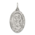 Sterling Silver Antiqued St. Christopher Basketball Medal, 30 x 15 mm