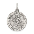 Sterling Silver Antiqued St. Christopher Baseball Medal, 23 x 20 mm
