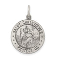 Sterling Silver Antiqued St. Christopher Soccer Medal, 23 x 18 mm