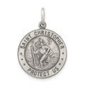 Sterling Silver Antiqued St. Christopher Football Medal, 23 x 20 mm