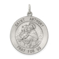 Sterling Silver Antiqued Saint Anthony Medal, 35 x 25 mm, 4.26 g