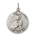 Sterling Silver Antiqued Saint Jude Thaddeus Medal, 25 x 20 mm