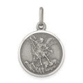 Sterling Silver Antiqued Saint Michael Medal, 25 x 16 mm
