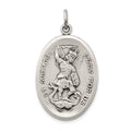 Sterling Silver Antiqued Reversible St. Michael Medal, 35 x 20 mm