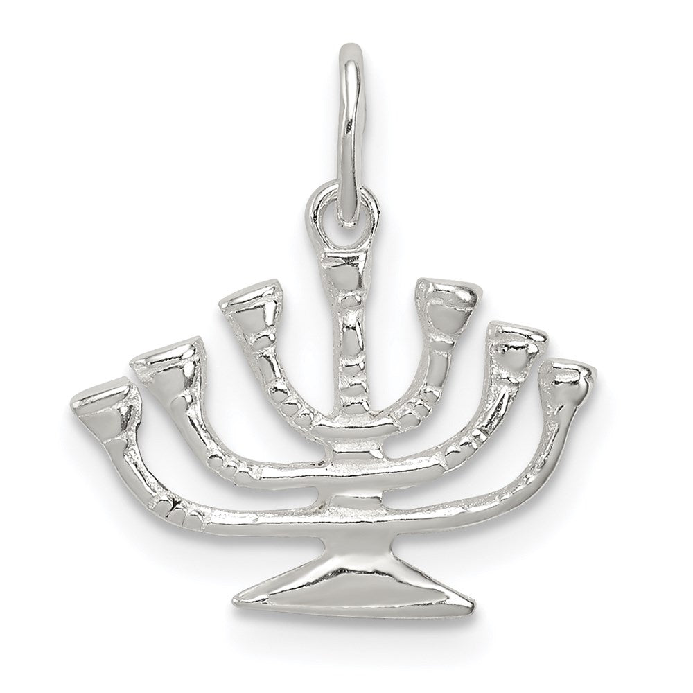 Sterling Silver Menorah Charm, 13 x 15 mm