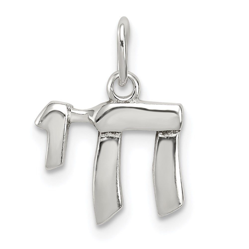 Sterling Silver Chai Life Charm, 12 x 11 mm