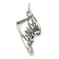 Sterling Silver Antiqued Baby Shoe Pendant, 27 x 11 mm