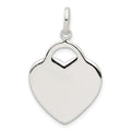 Sterling Silver Heart Charm, 29 x 19 mm