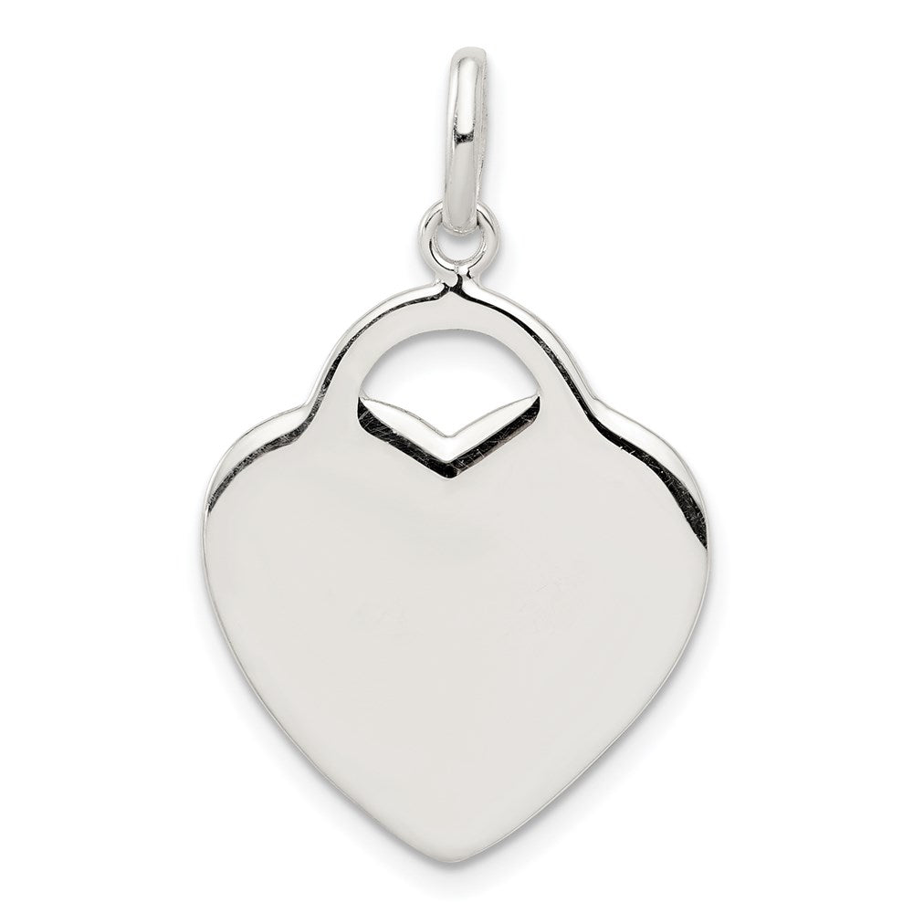 Sterling Silver Heart Charm, 29 x 19 mm