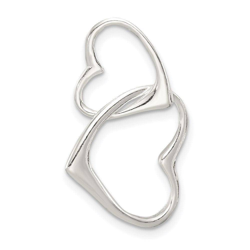 Sterling Silver Double Heart Pendant, 21 x 15 mm
