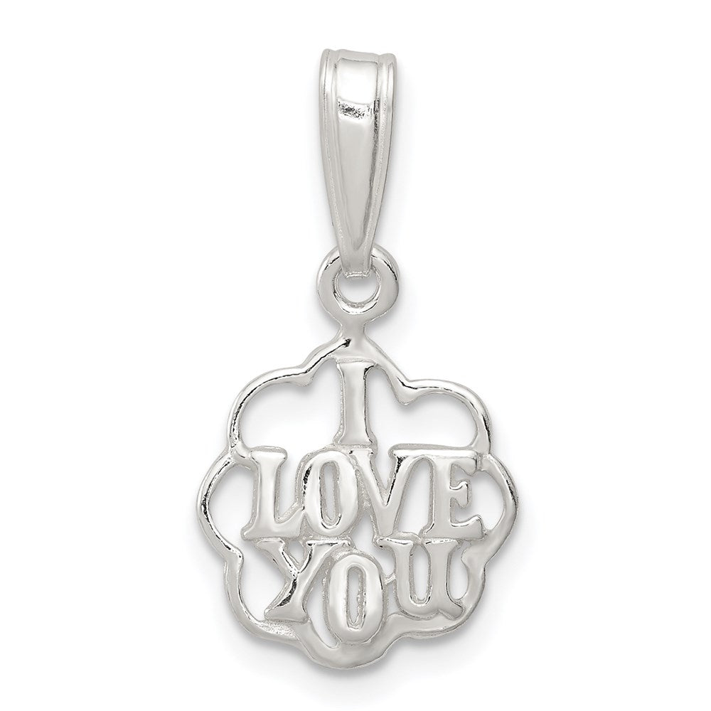 Sterling Silver I Love You Charm, 23 x 12 mm