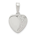 Sterling Silver Heart Pendant, 16 x 15 mm