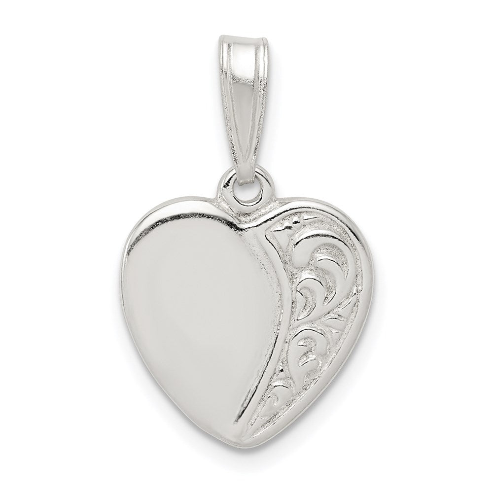 Sterling Silver Heart Pendant, 16 x 15 mm