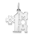 Sterling Silver Rhodium-plated # 1 Mom Polished Charm, 17 x 16 mm