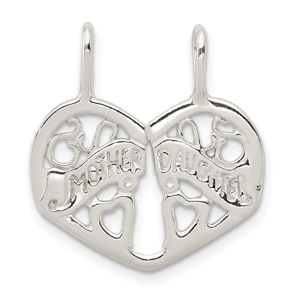 Sterling Silver Mother/Daughter Break apart Charm, 23 x 20 mm