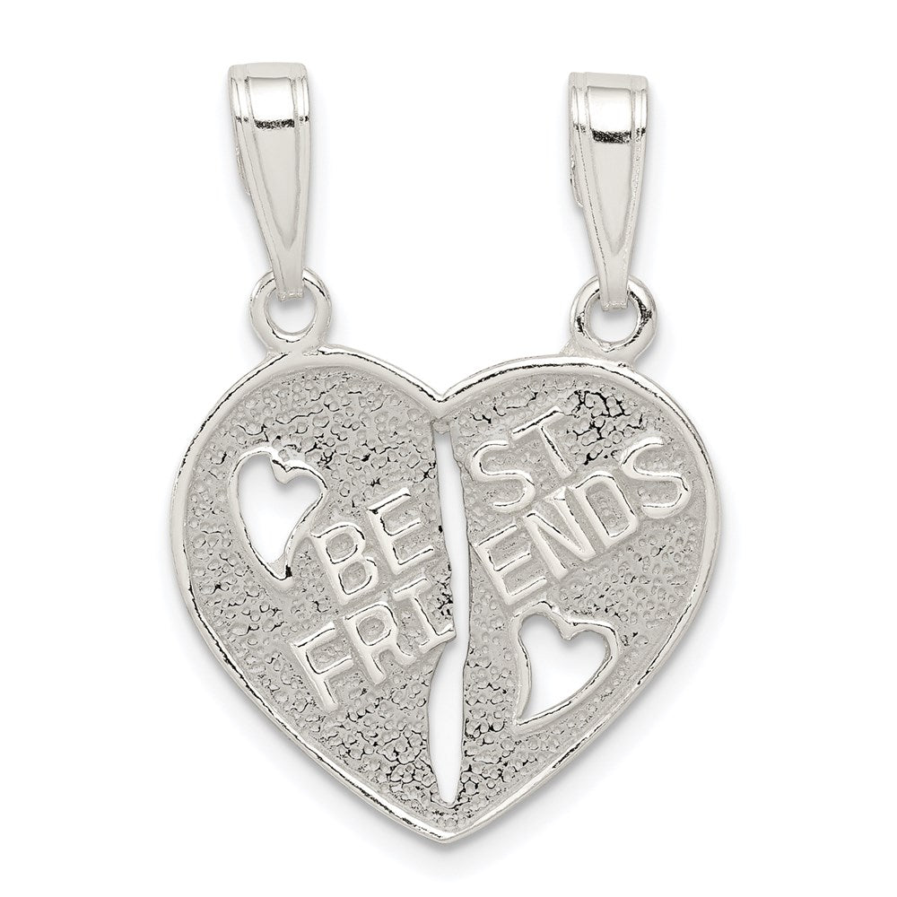 Sterling Silver Best Friends Break apart Heart, 20 x 9 mm