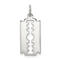 Sterling Silver Rhodium-plated Razor Blade Polished Charm, 20 x 9.5 mm