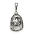 Sterling Silver Antiqued Fireman's Helmet Charm, 19 x 12 mm